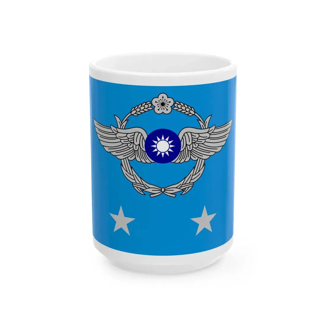 ROCAF Lieutenant Generals Flag (China) White Coffee Mug 15oz - Go Mug Yourself