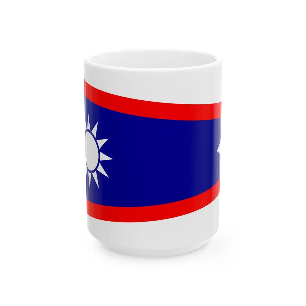 ROCN Battle Fleet Leaders Pennant (China) White Coffee Mug 15oz - Go Mug Yourself
