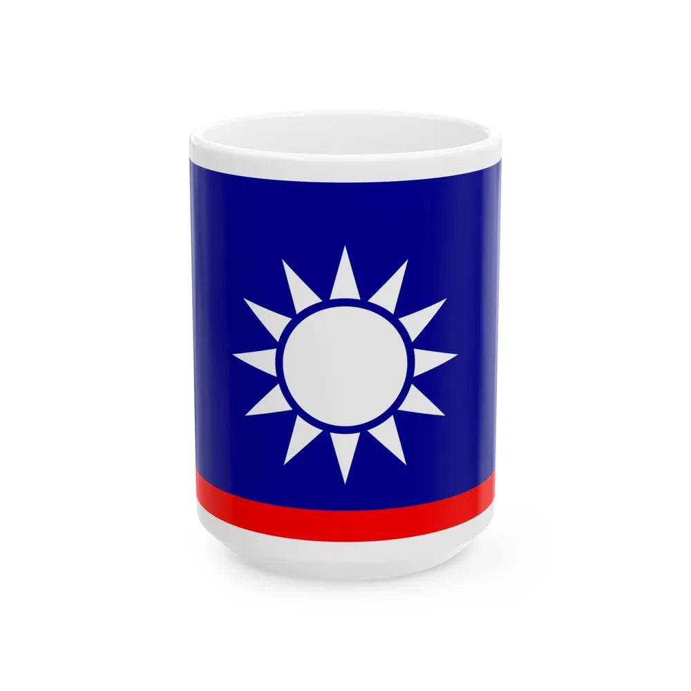 ROCN Vice Admirals Flag 1929 (China) White Coffee Mug 15oz - Go Mug Yourself