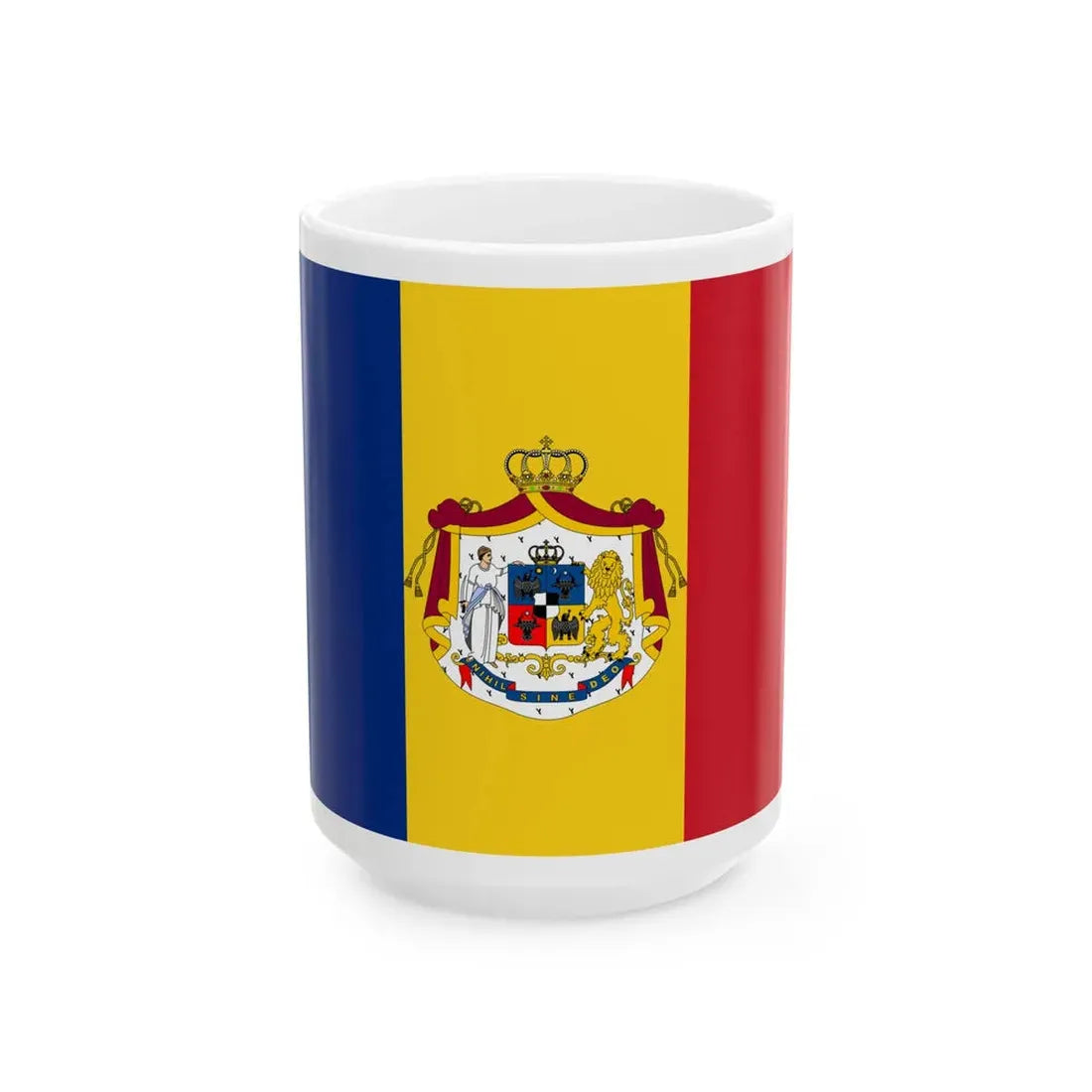 Romanian Army Flag - 1867 official model (Oman) White Coffee Mug 15oz - Go Mug Yourself