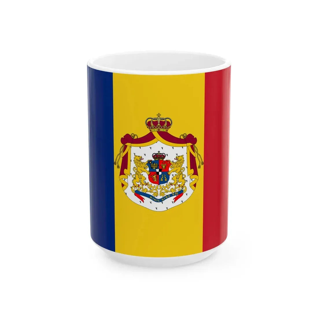 Romanian Army Flag - 1872 official model (Oman) White Coffee Mug 15oz - Go Mug Yourself