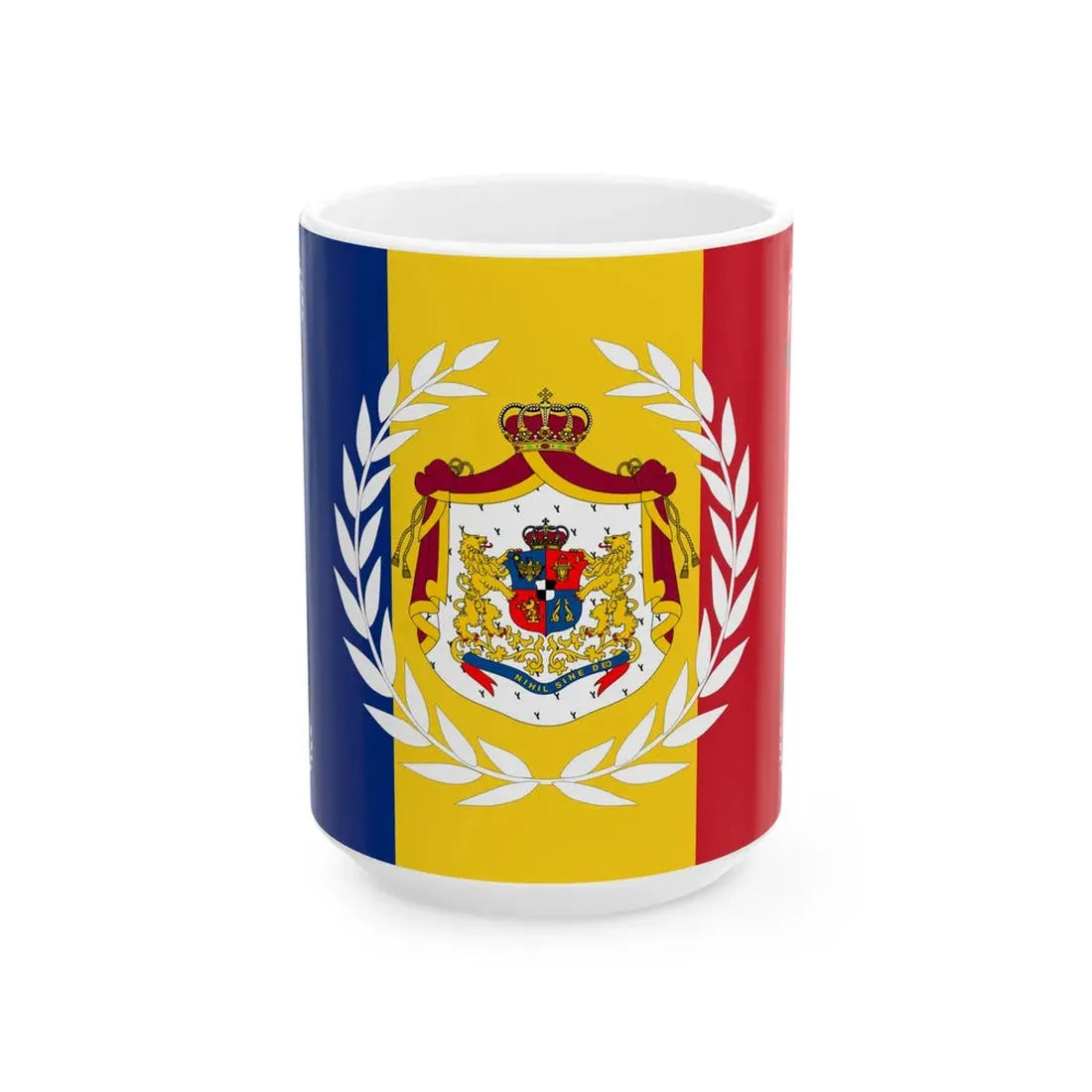 Romanian Army Flag - 1874 used model (Oman) White Coffee Mug 15oz - Go Mug Yourself