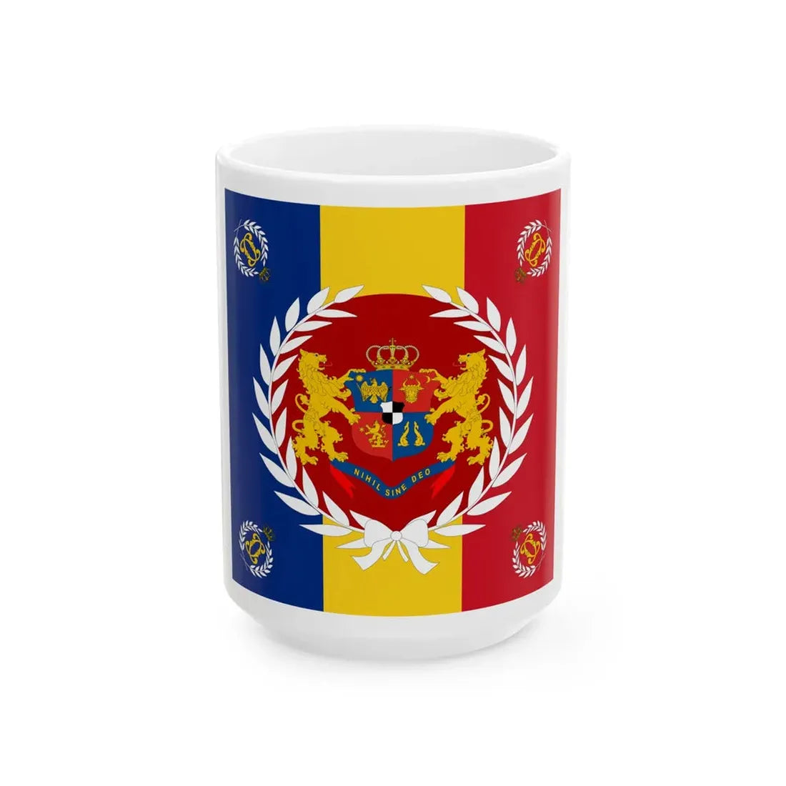 Romanian Army Flag - 1877 used model (Oman) White Coffee Mug 15oz - Go Mug Yourself