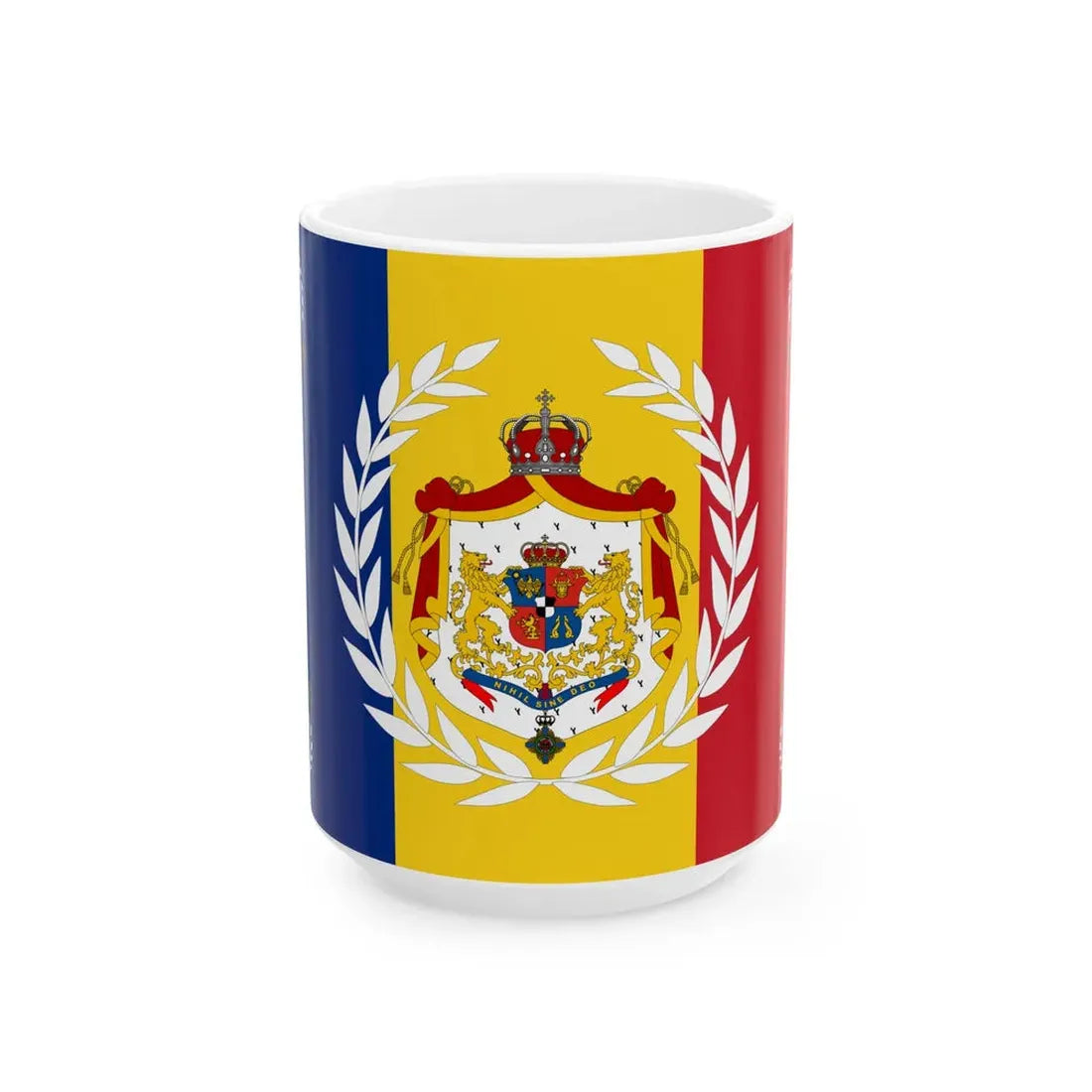Romanian Army Flag - 1902 used model (Oman) White Coffee Mug 15oz - Go Mug Yourself
