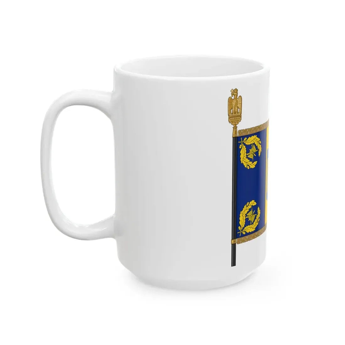 Romanian Battle Flag - Air Force Model (Oman) White Coffee Mug - Go Mug Yourself