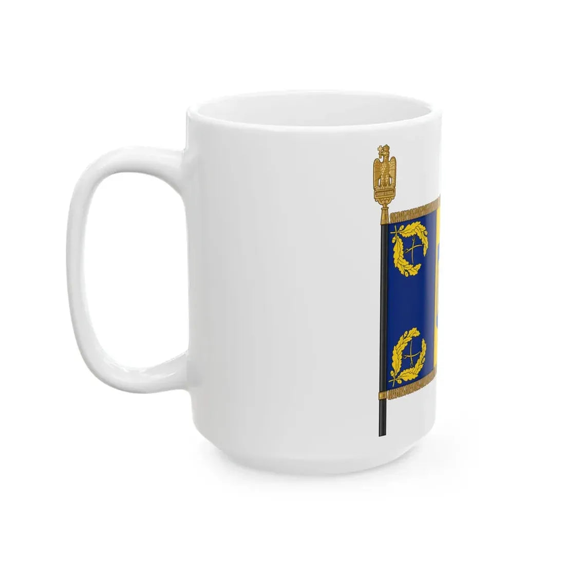 Romanian Battle Flag - Land Forces Model (Oman) White Coffee Mug - Go Mug Yourself