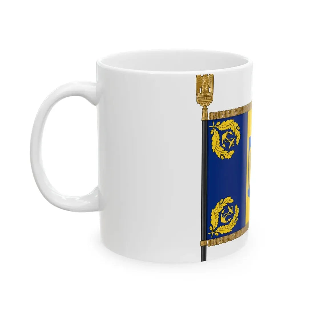 Romanian Battle Flag - Naval Forces Model (Oman) White Coffee Mug - Go Mug Yourself