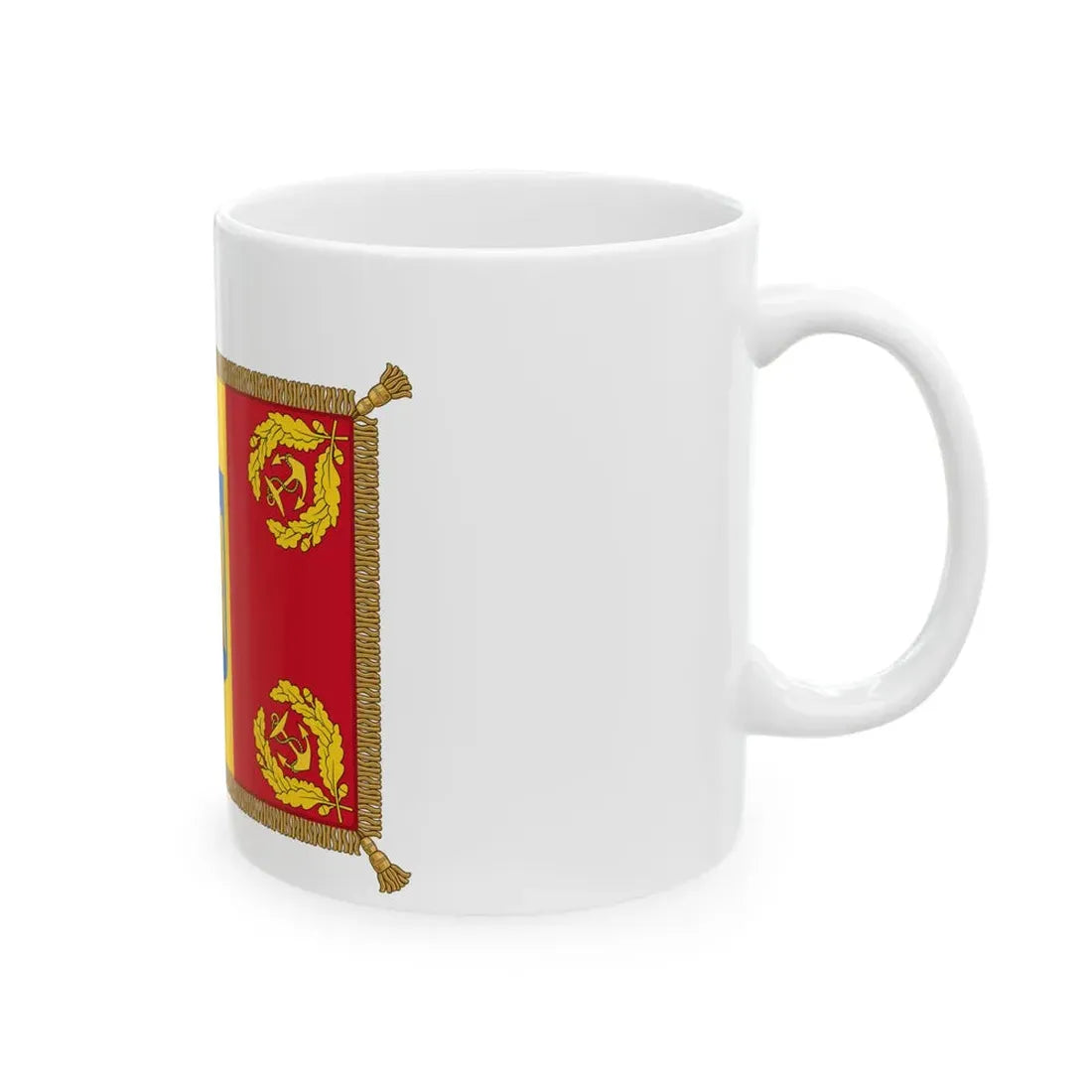 Romanian Battle Flag - Naval Forces Model (Oman) White Coffee Mug - Go Mug Yourself