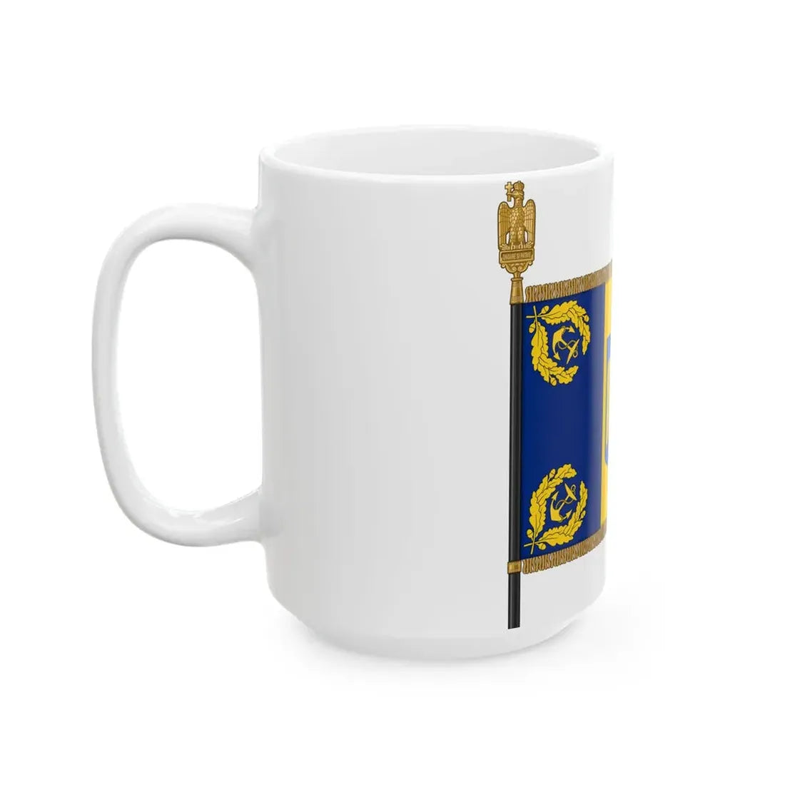 Romanian Battle Flag - Naval Forces Model (Oman) White Coffee Mug - Go Mug Yourself