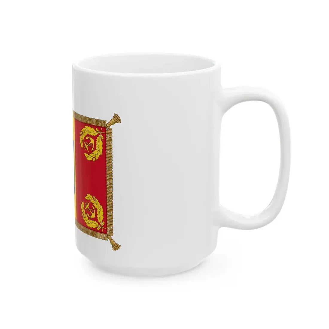Romanian Battle Flag - Naval Forces Model (Oman) White Coffee Mug - Go Mug Yourself