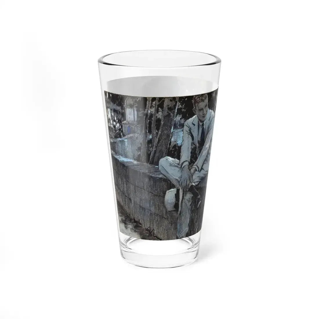 Romantic Night Out (Magazine Illustration) Pint Glass 16oz - Go Mug Yourself