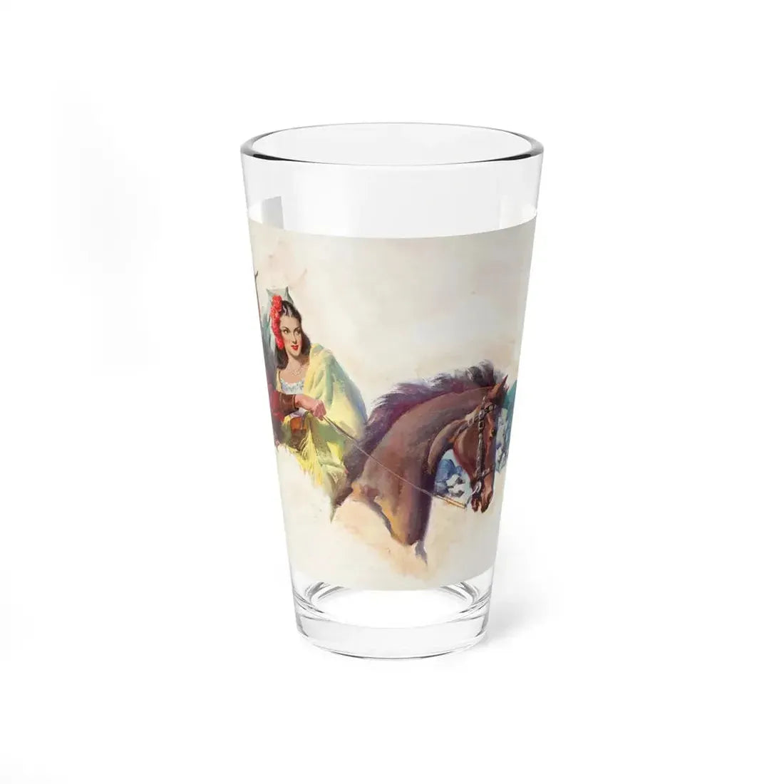 Romantic Rebel, American Weekly Magazine illustration, September 1950 (Magazine Illustration) Pint Glass 16oz 16oz - Go Mug Yourself