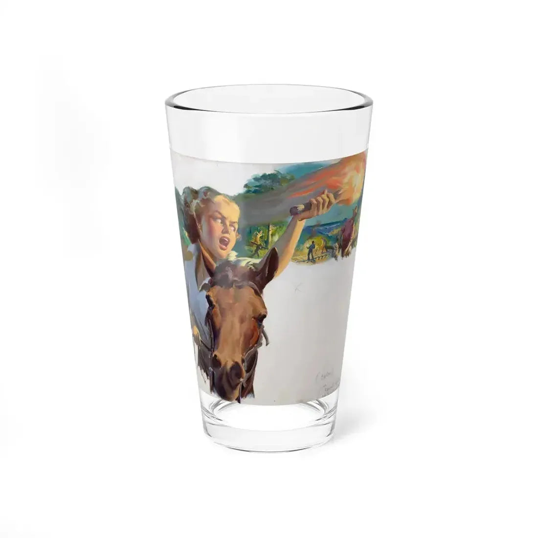Romantic Rebels, The Fall of the Rancho Queen, American Weekly Magazine illustration (Magazine Illustration) Pint Glass 16oz 16oz - Go Mug Yourself