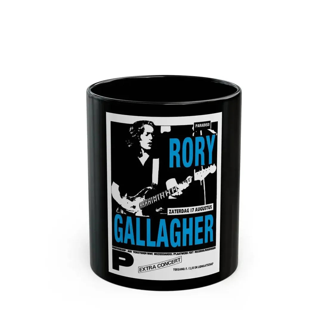 Rory Gallagher Poster (Music Poster) Black Coffee Mug 11oz - Go Mug Yourself