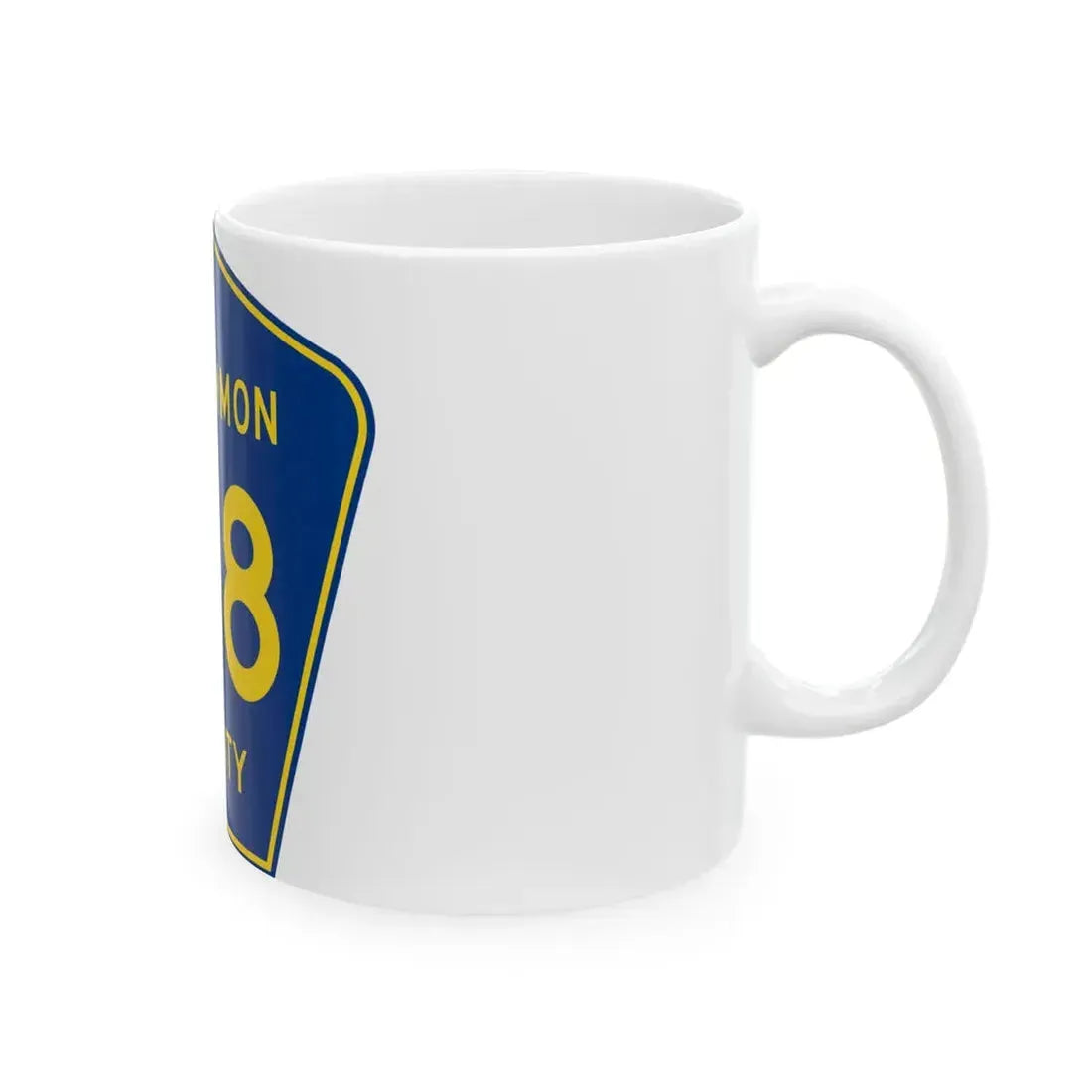 Roscommon County F-18 (Michigan) (Road Sign) White Coffee Mug - Go Mug Yourself