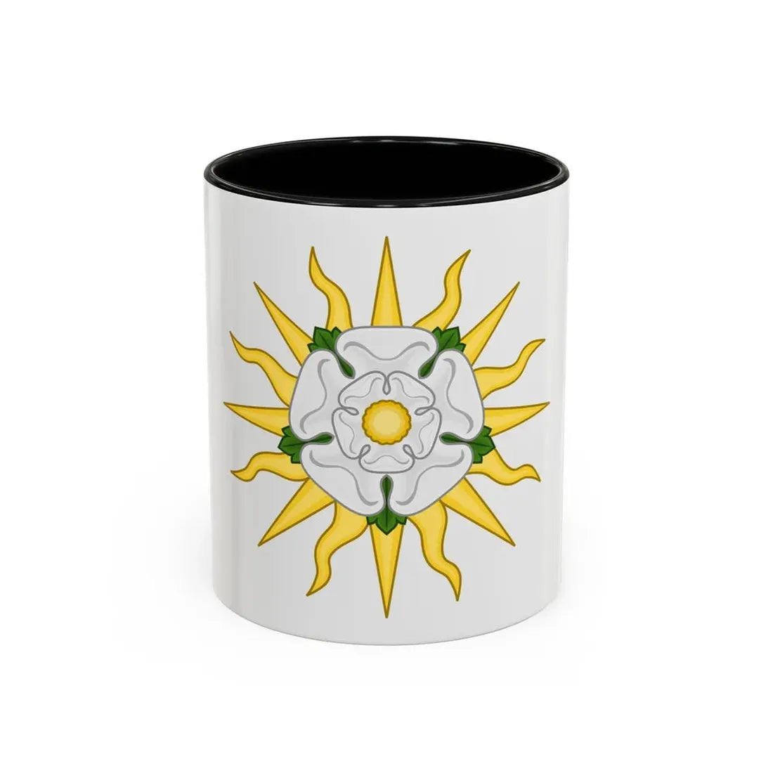 Rose en Soleil Badge of York - Accent Coffee Mug 11oz Black - Go Mug Yourself