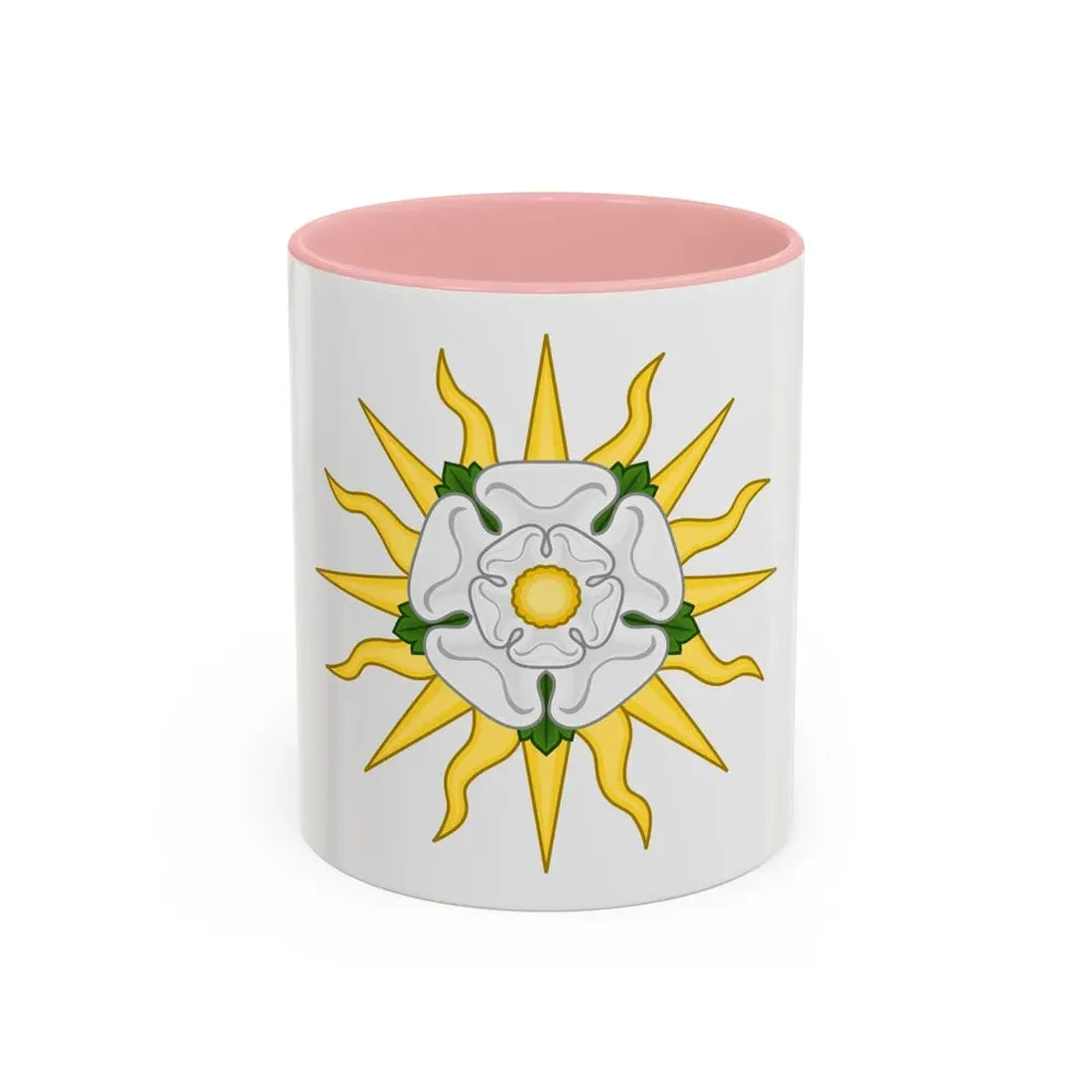 Rose en Soleil Badge of York - Accent Coffee Mug 11oz Pink - Go Mug Yourself