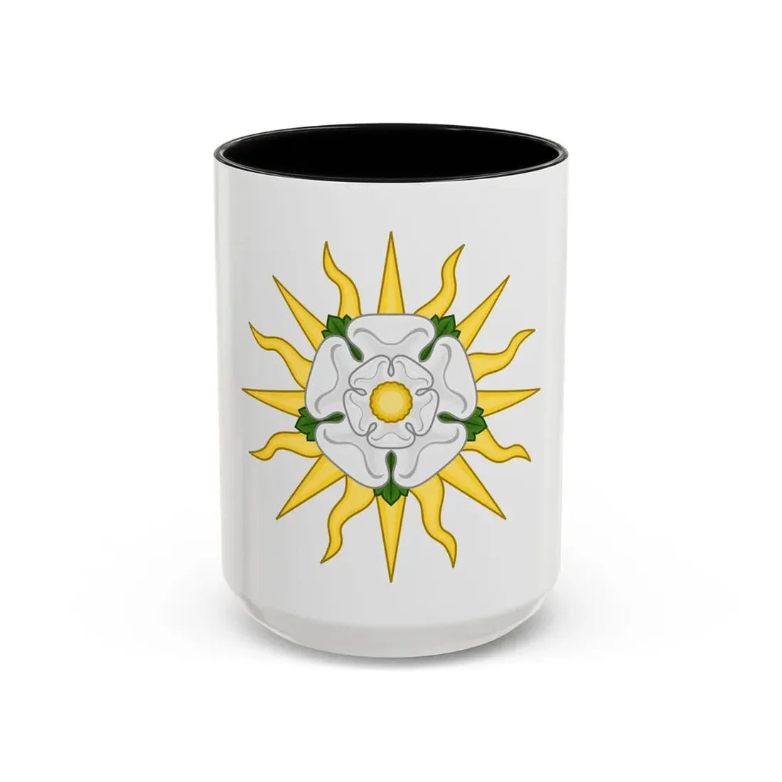 Rose en Soleil Badge of York - Accent Coffee Mug 15oz Black - Go Mug Yourself
