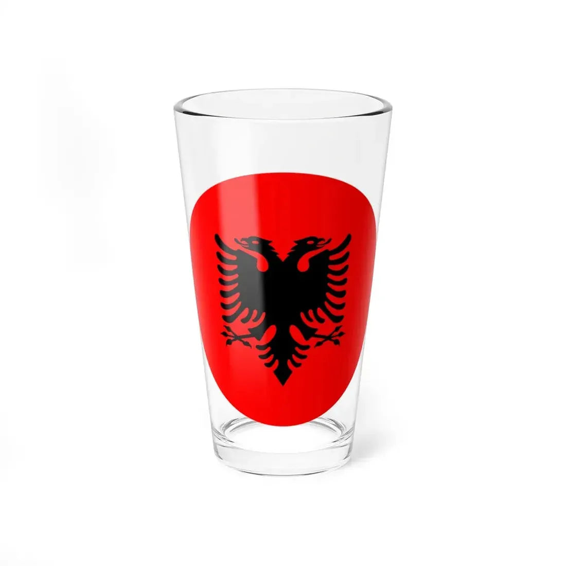 Roundel of Albania national flag (Albania) Pint Glass 16oz 16oz - Go Mug Yourself