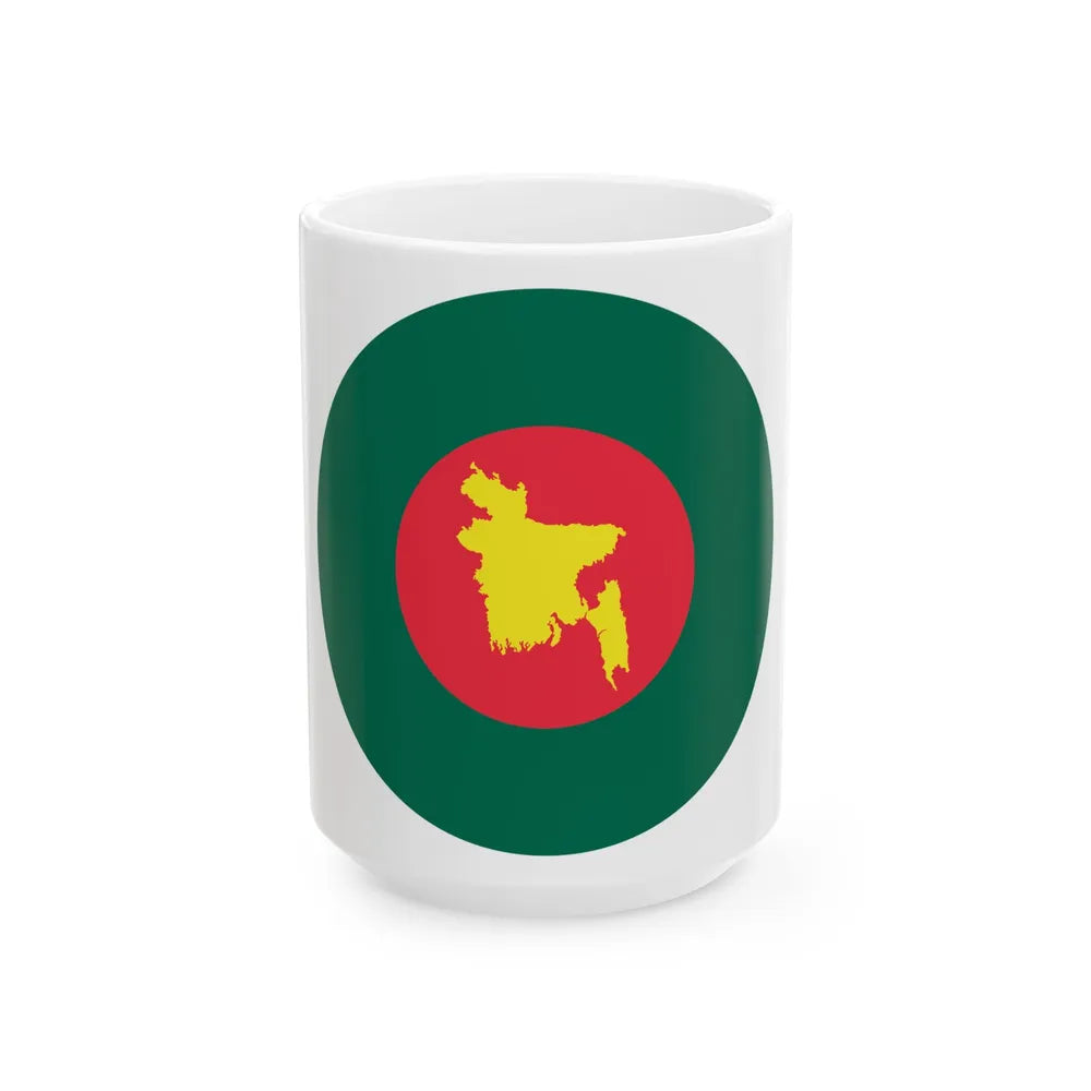 Roundel of Bangladesh with map in centre (Bangladesh) White Coffee Mug 15oz - Go Mug Yourself
