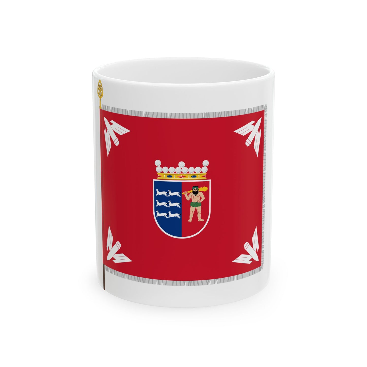 Rovaniemen ilmatorjuntapatteriston lippu (Finland) White Coffee Mug-11oz-Go Mug Yourself