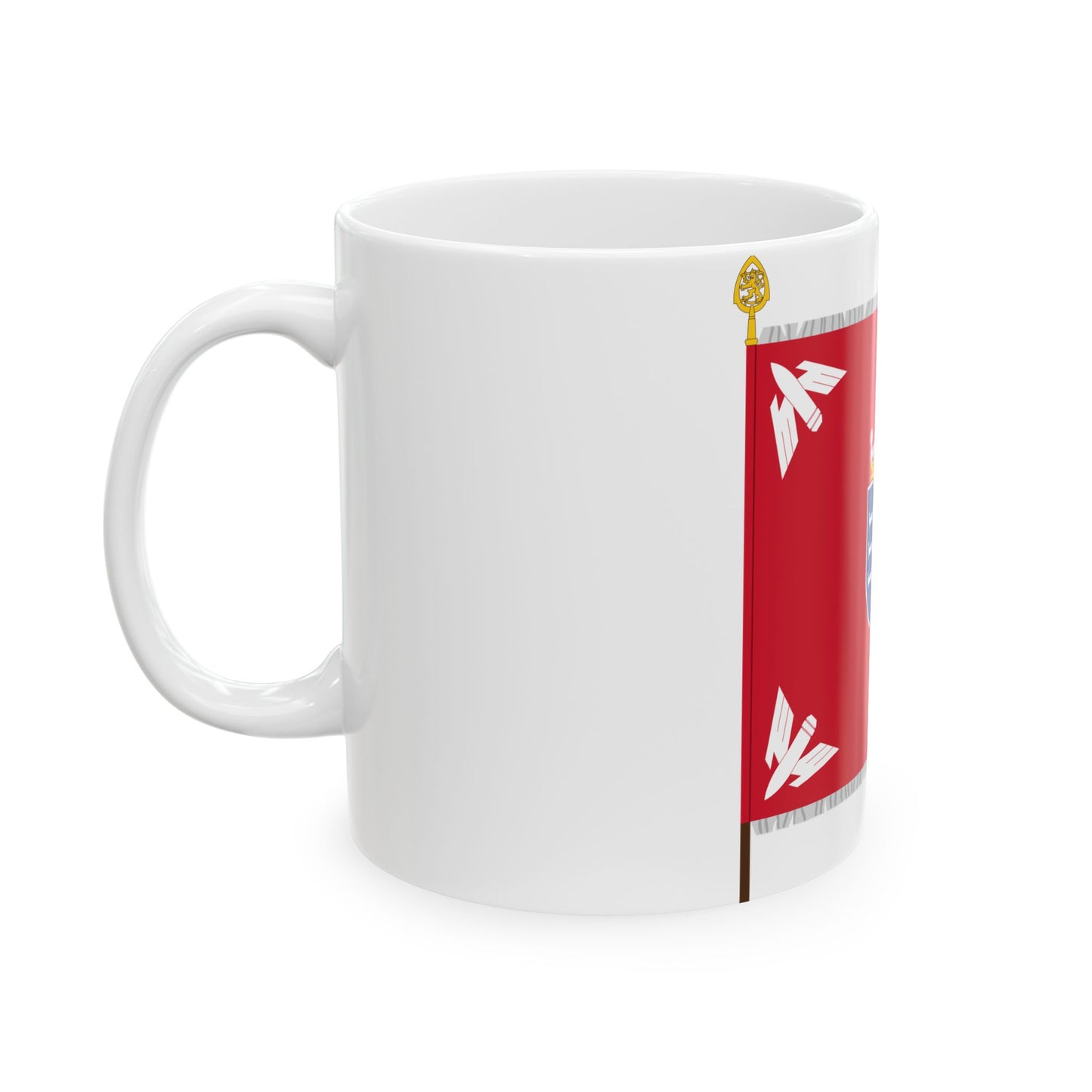 Rovaniemen ilmatorjuntapatteriston lippu (Finland) White Coffee Mug-Go Mug Yourself