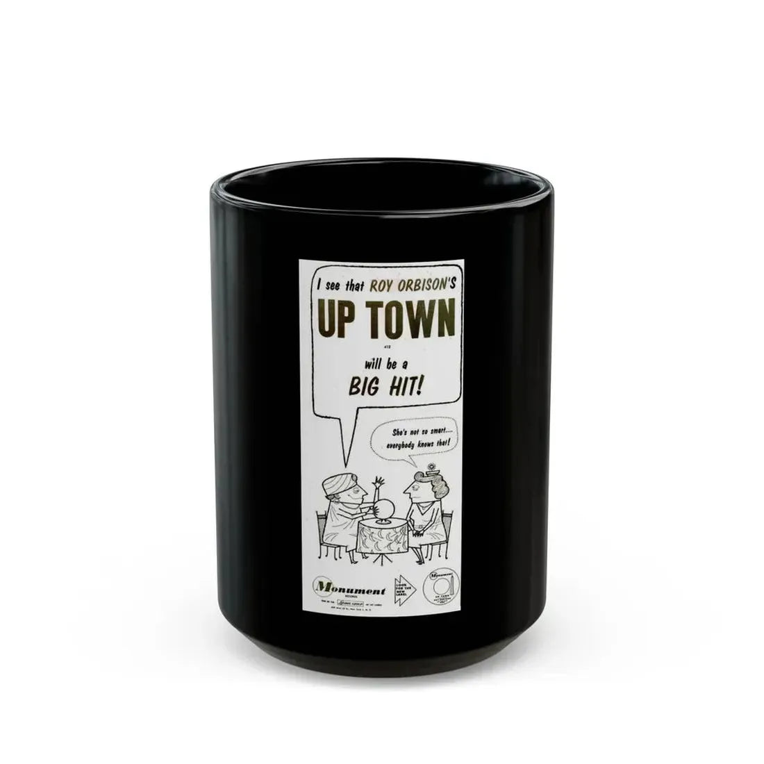 Roy Orbison 1960 (Music Poster) Black Coffee Mug 15oz - Go Mug Yourself