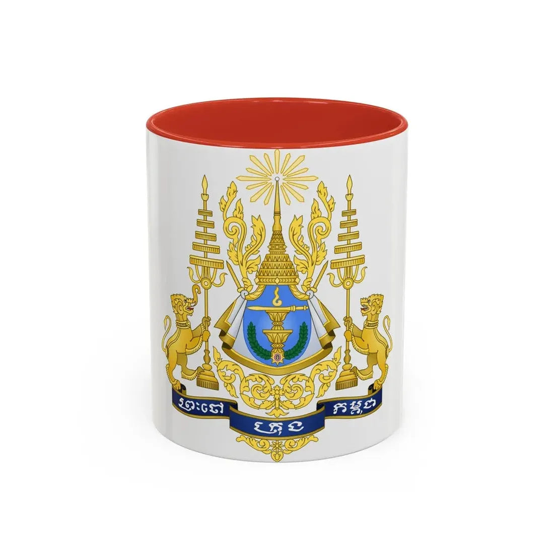 Royal arms of Cambodia - Accent Coffee Mug 11oz Red - Go Mug Yourself