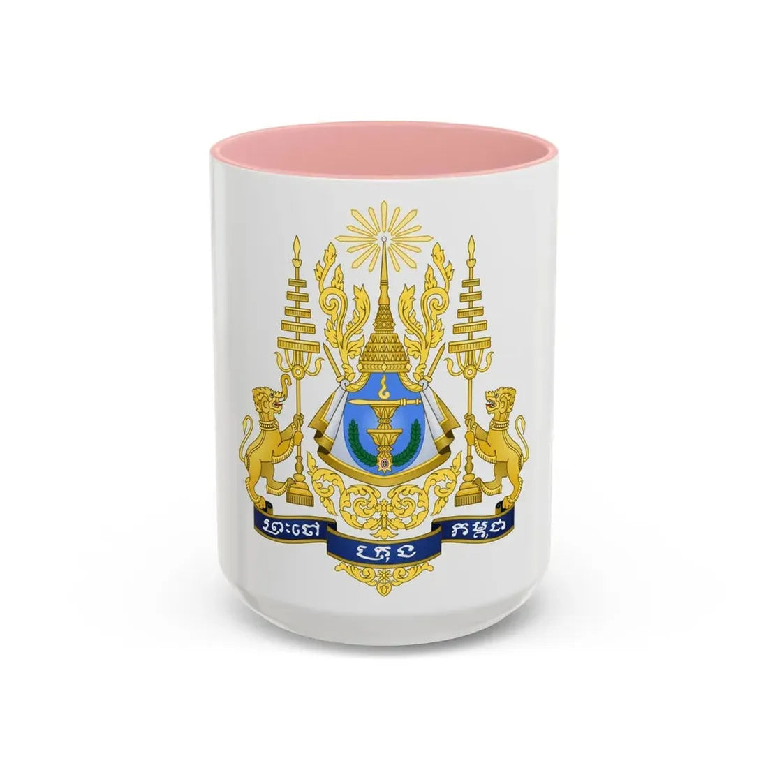 Royal arms of Cambodia - Accent Coffee Mug 15oz Pink - Go Mug Yourself