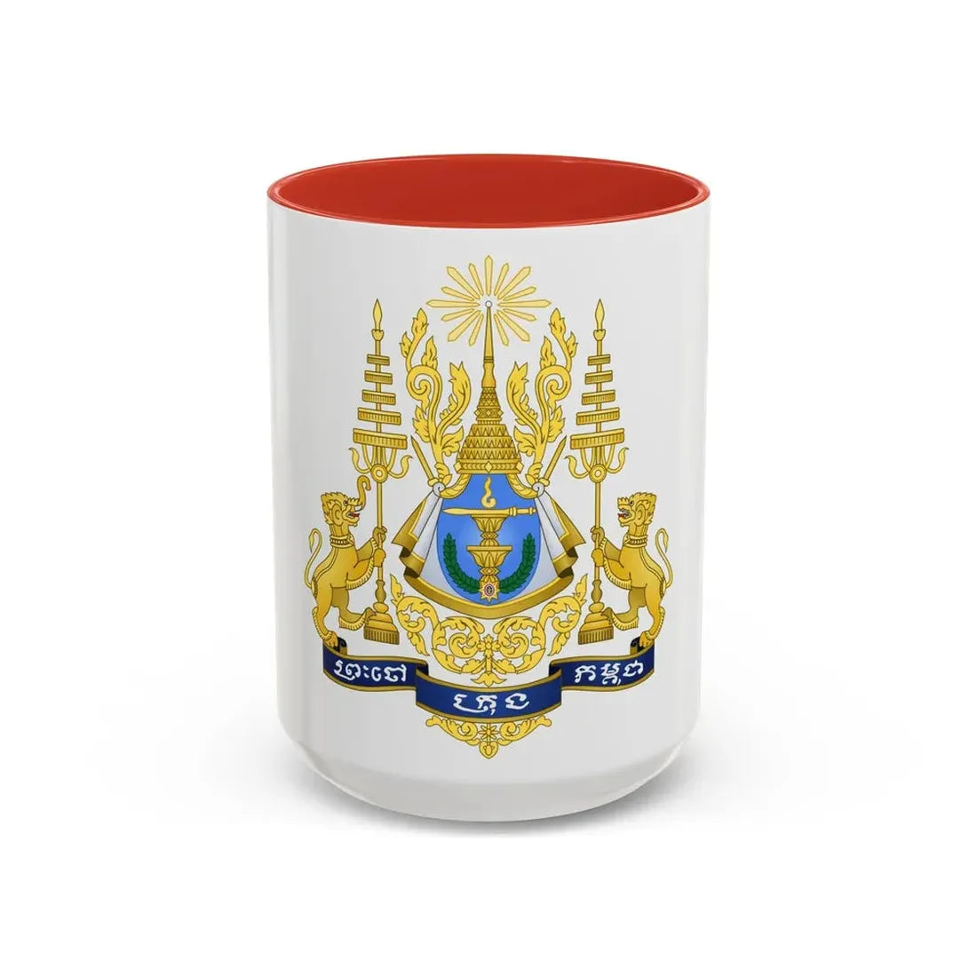 Royal arms of Cambodia - Accent Coffee Mug 15oz Red - Go Mug Yourself