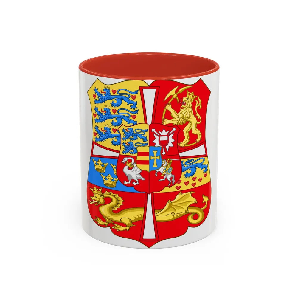 Royal Arms of Norway & Denmark (1559-1699) - Accent Coffee Mug 11oz Red - Go Mug Yourself