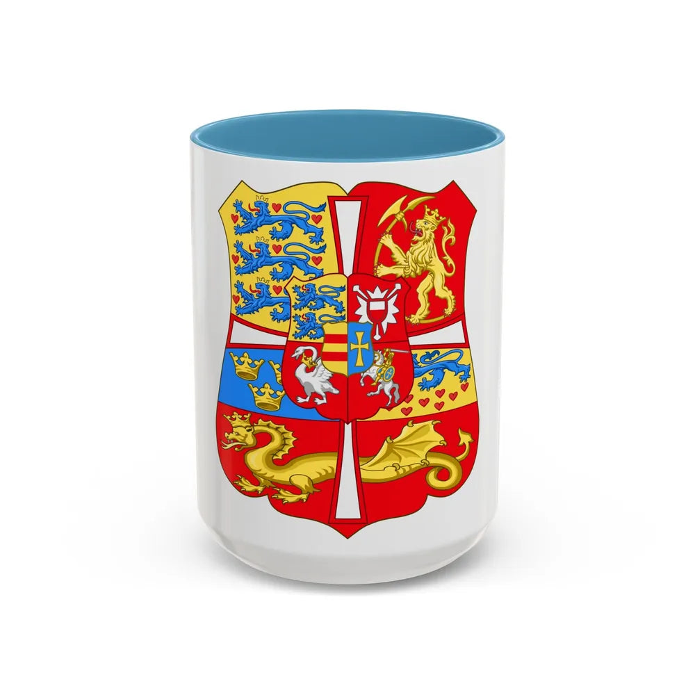 Royal Arms of Norway & Denmark (1559-1699) - Accent Coffee Mug 15oz Light Blue - Go Mug Yourself