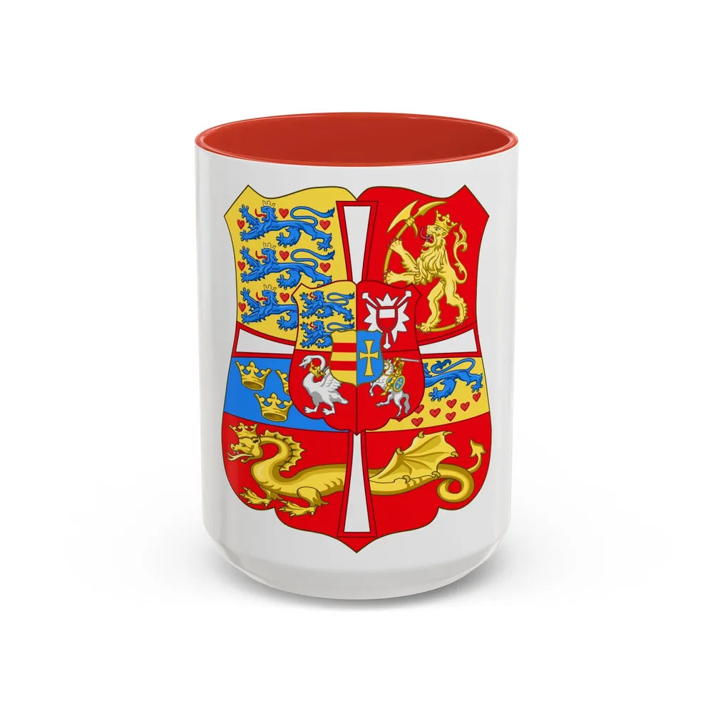 Royal Arms of Norway & Denmark (1559-1699) - Accent Coffee Mug 15oz Red - Go Mug Yourself