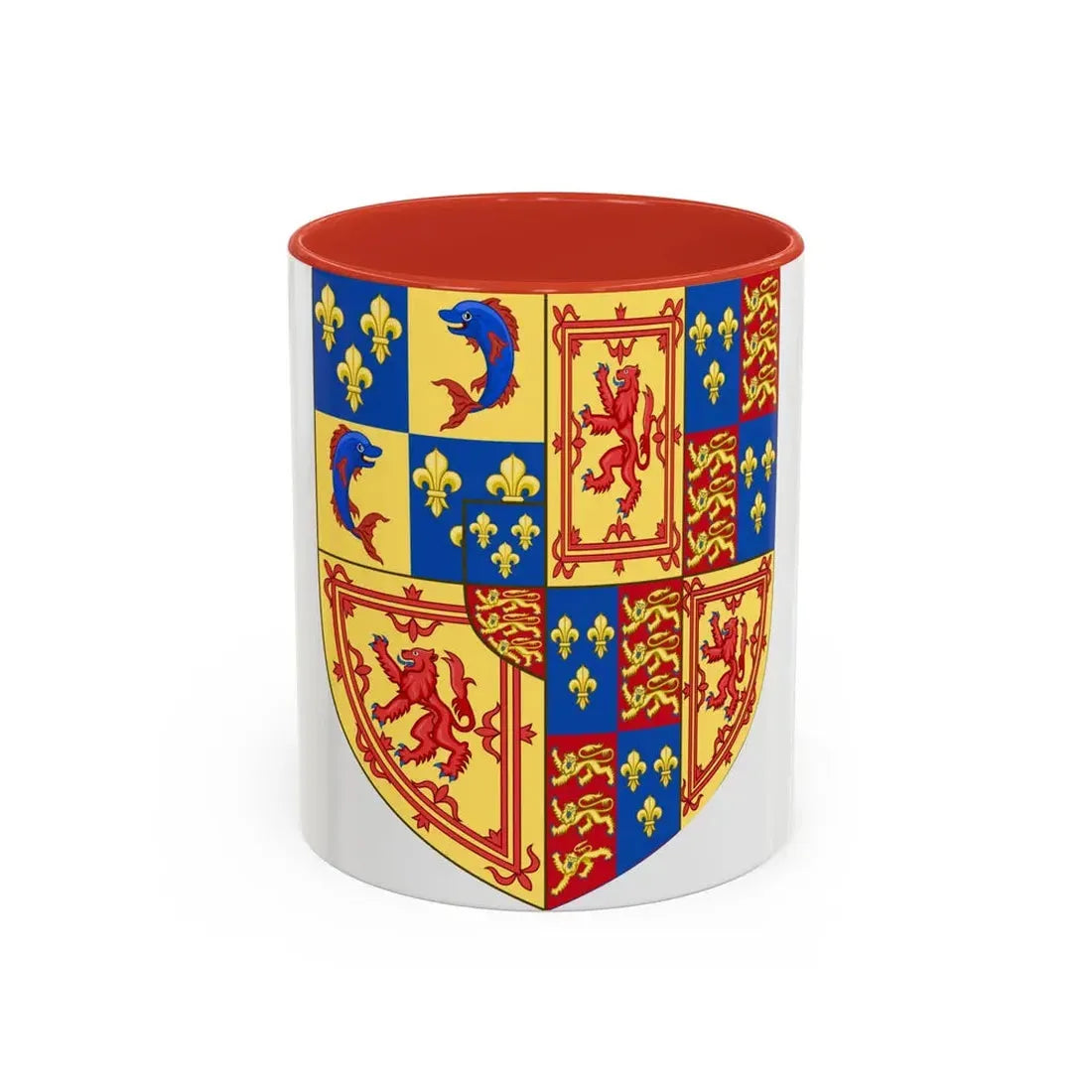 Royal Arms of the Kingdom of Scotland (1559) - Accent Coffee Mug 11oz Red - Go Mug Yourself
