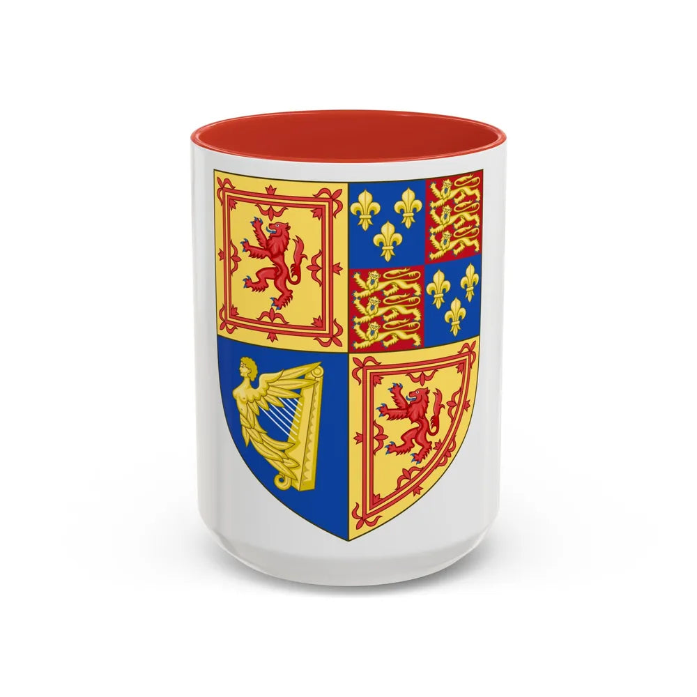 Royal Arms of the Kingdom of Scotland (1603-1707) - Accent Coffee Mug 15oz Red - Go Mug Yourself