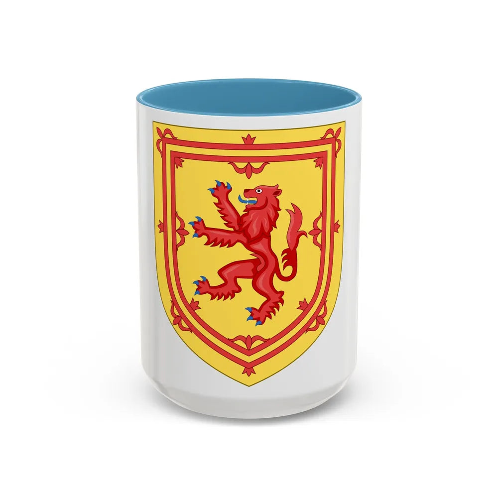 Royal Arms of the Kingdom of Scotland - Accent Coffee Mug 15oz Light Blue - Go Mug Yourself