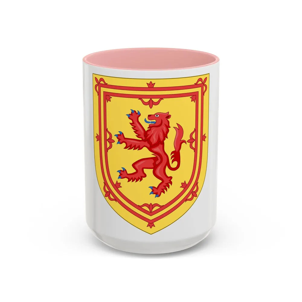 Royal Arms of the Kingdom of Scotland - Accent Coffee Mug 15oz Pink - Go Mug Yourself