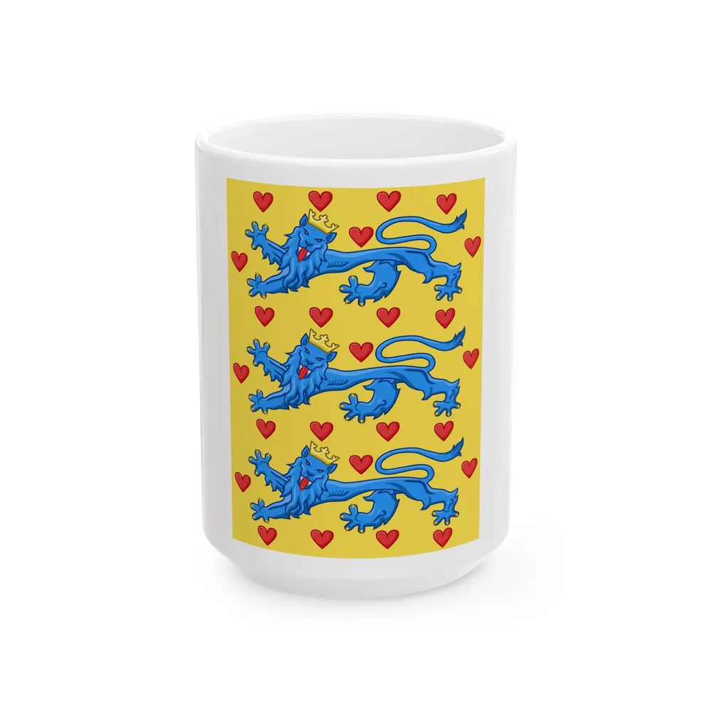Royal Banner of Denmark 14th Century (Denmark) White Coffee Mug 15oz - Go Mug Yourself