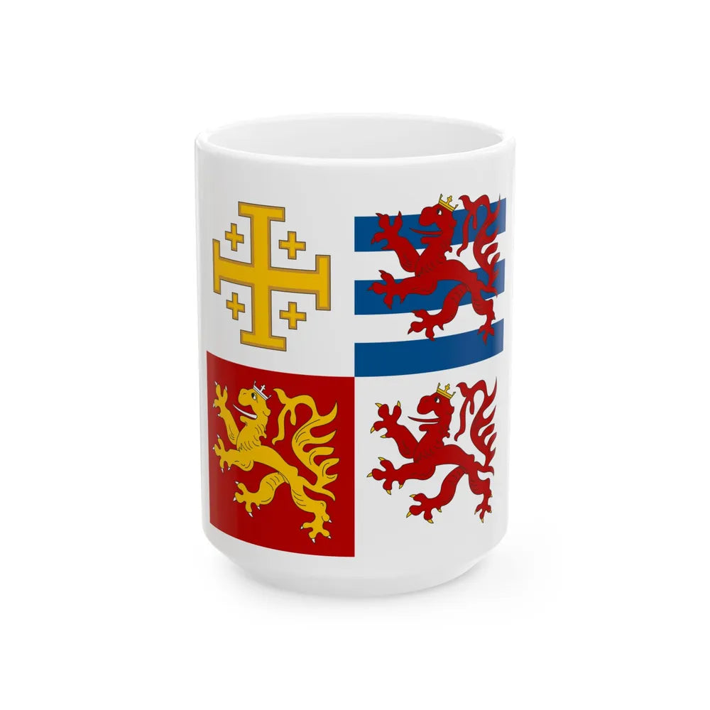 Royal banner of Janus of Cyprus (Cyprus) White Coffee Mug 15oz - Go Mug Yourself
