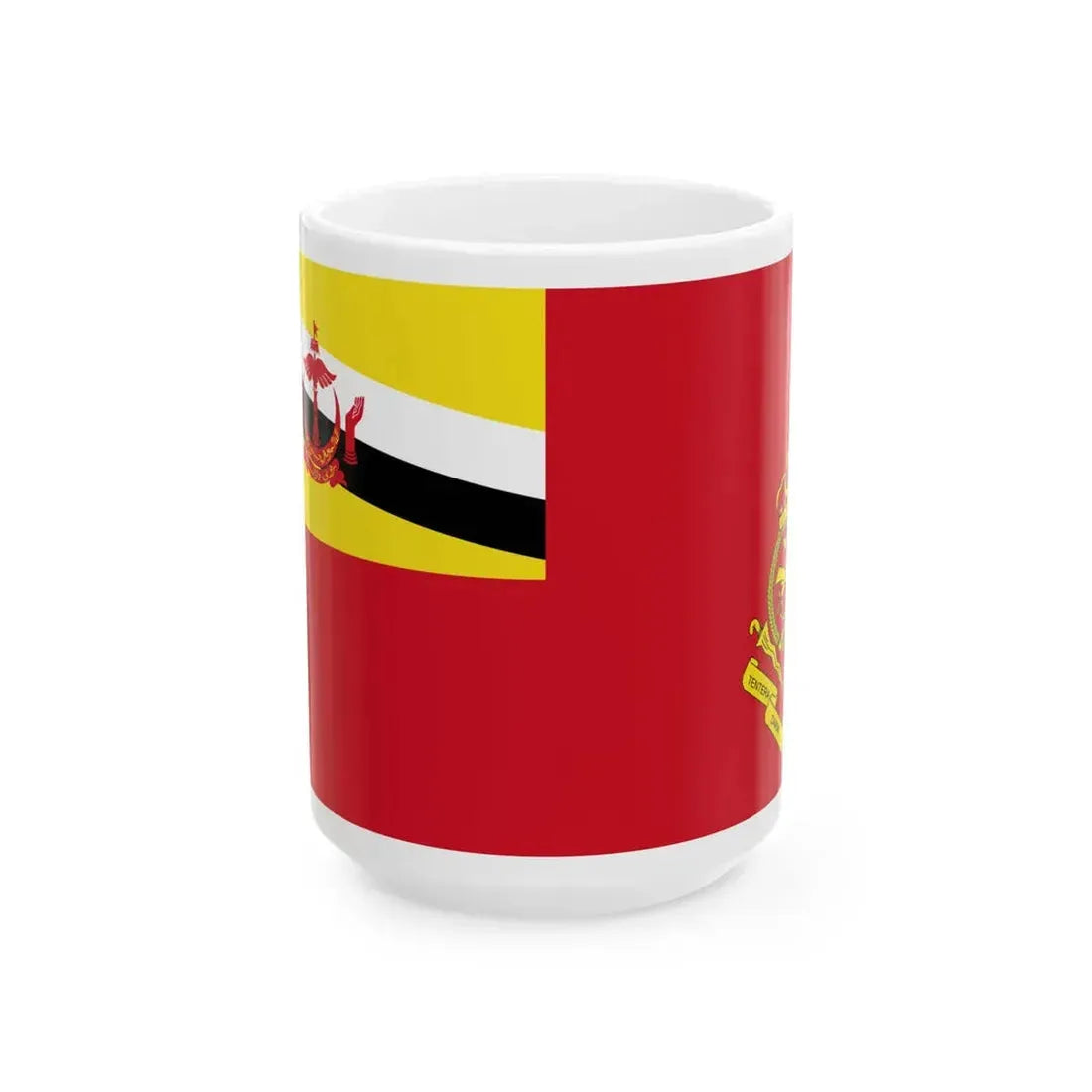 Royal Brunei Land Force RBLF - Tentera Darat Diraja Brunei TDDB ensign (Brunei) White Coffee Mug 15oz - Go Mug Yourself