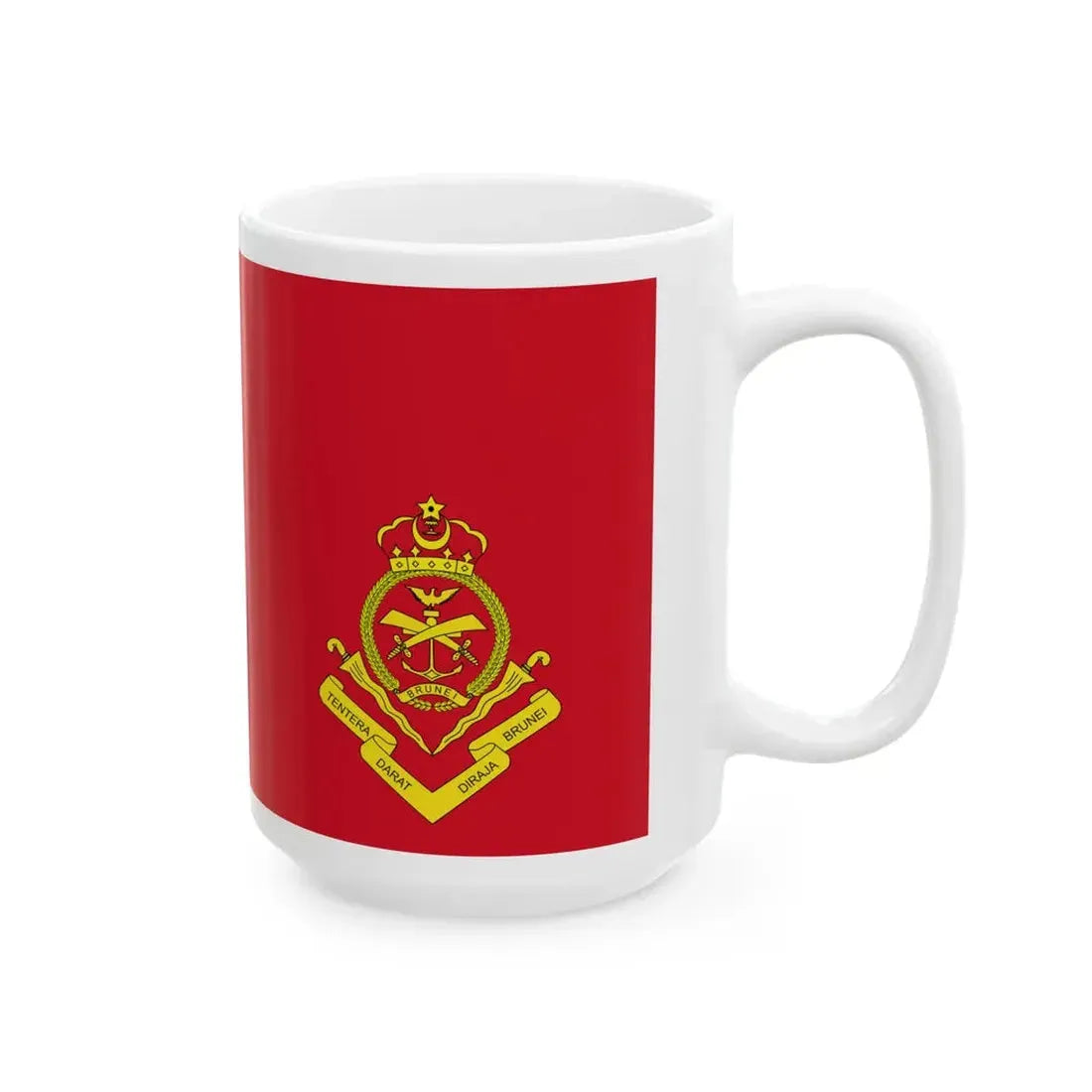 Royal Brunei Land Force RBLF - Tentera Darat Diraja Brunei TDDB ensign (Brunei) White Coffee Mug - Go Mug Yourself