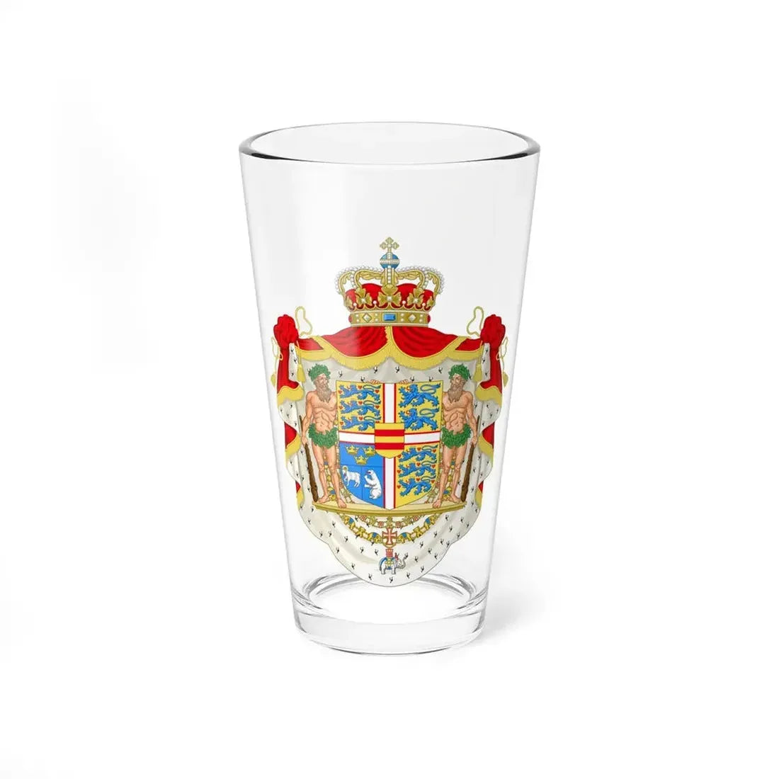 Royal coat of arms of Denmark - Pint Glass 16oz 16oz - Go Mug Yourself