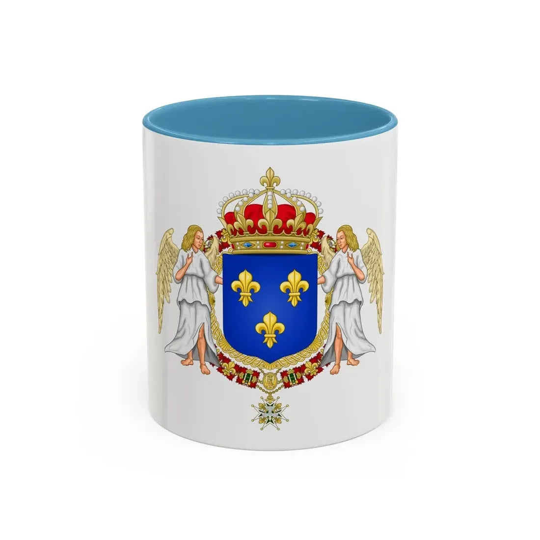 Royal Coat of Arms of France - Accent Coffee Mug 11oz Light Blue - Go Mug Yourself