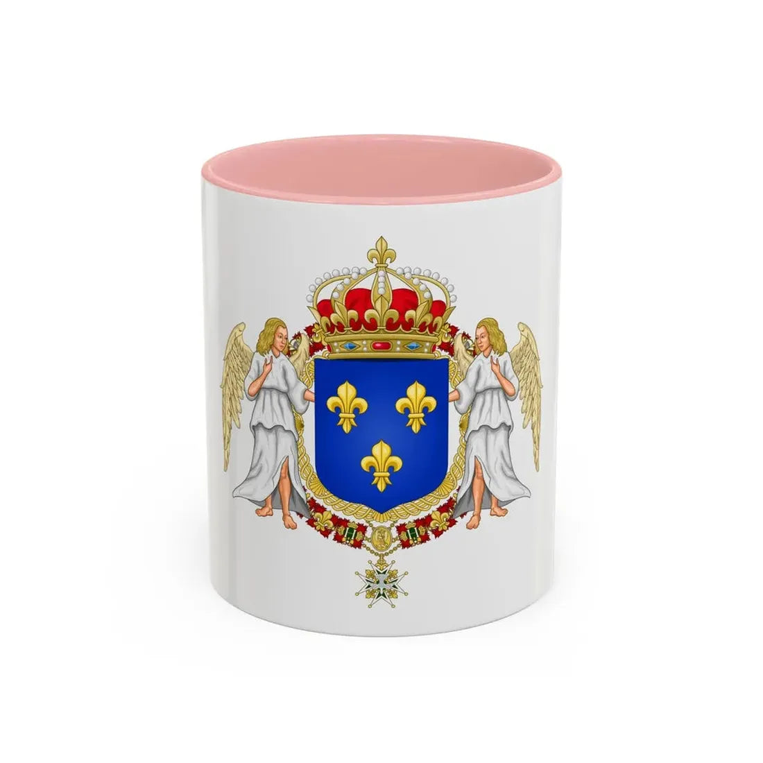 Royal Coat of Arms of France - Accent Coffee Mug 11oz Pink - Go Mug Yourself
