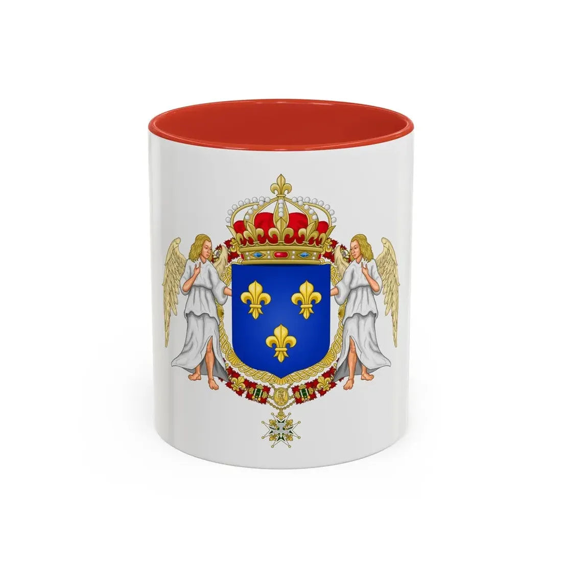 Royal Coat of Arms of France - Accent Coffee Mug 11oz Red - Go Mug Yourself
