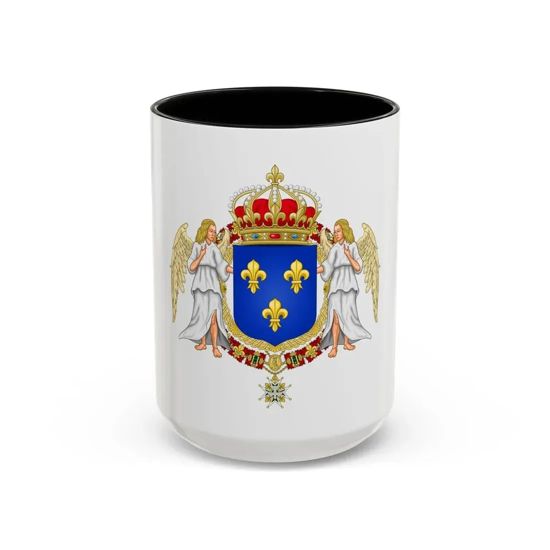 Royal Coat of Arms of France - Accent Coffee Mug 15oz Black - Go Mug Yourself