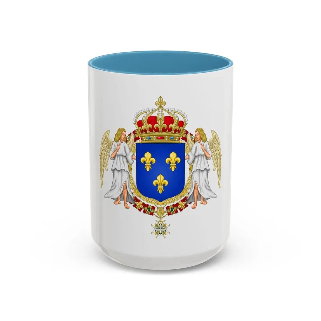 Royal Coat of Arms of France - Accent Coffee Mug 15oz Light Blue - Go Mug Yourself