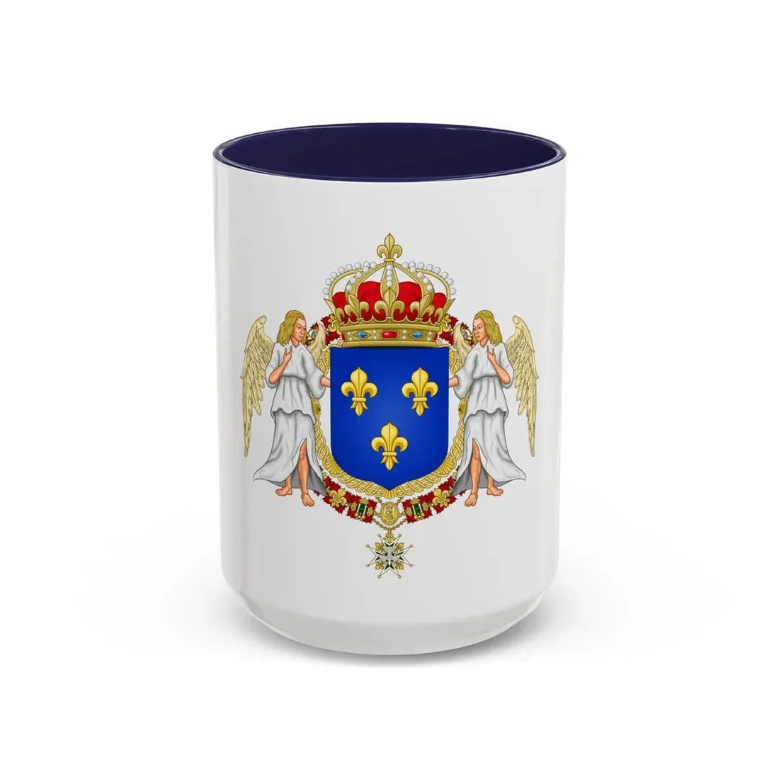 Royal Coat of Arms of France - Accent Coffee Mug 15oz Navy - Go Mug Yourself