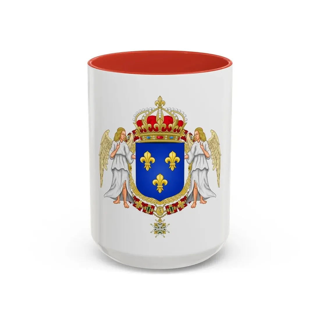 Royal Coat of Arms of France - Accent Coffee Mug 15oz Red - Go Mug Yourself