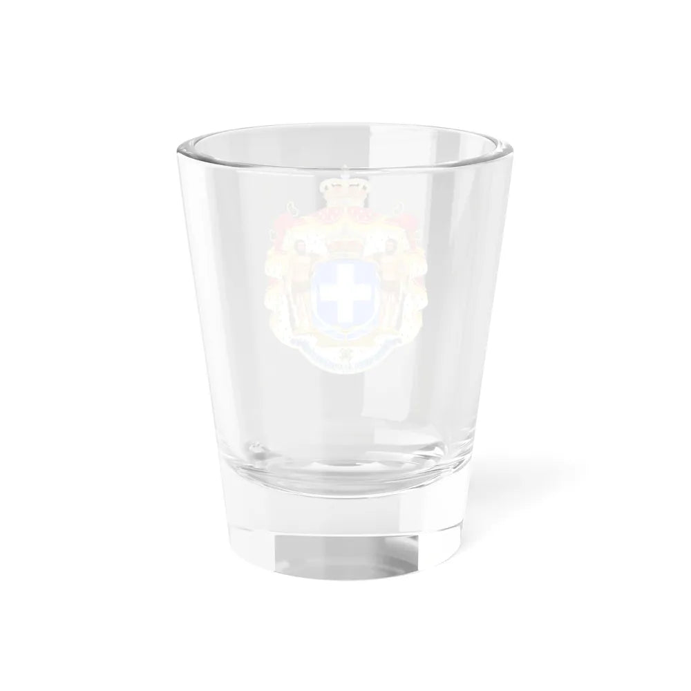 Royal Coat of Arms of Greece (blue cross) - Shot Glass 1.5oz - Go Mug Yourself